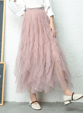Fashion Tutu Tulle Skirt Women Long Maxi Skirt 2019 Spring S