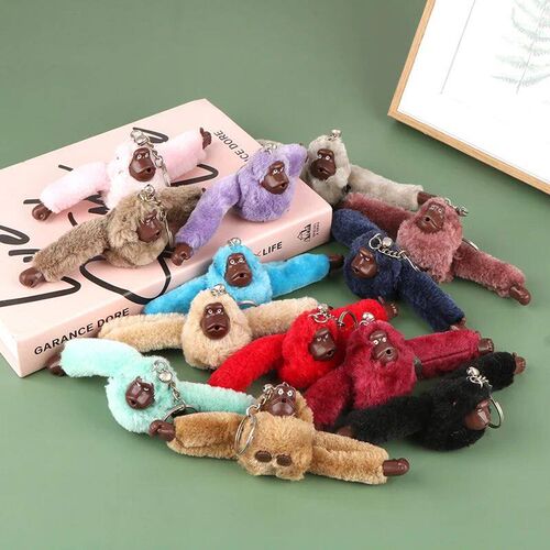 Cute Girl Plush Orangutan Keychain Women Clothes Bags Access - 图1