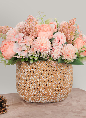 Artificial Flowers Vintage Silk Rose Bouquet Vintage Bride H