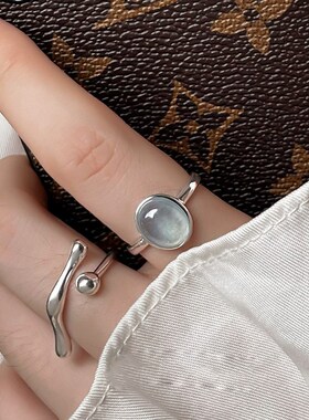 925 Sterling Silver Oval Blue Stone Rings For Women Counple