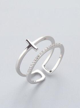 Retro Minimalist Opening Rings For Women Double Layer Moon S