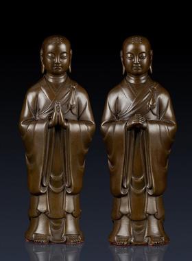 纯黄铜阿难迦叶佛像寺庙供奉摆件佛陀弟子铜阿难尊者摩诃迦叶尊者