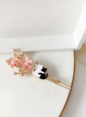 10  pcs/lot fashion accessories metal enamel cat sakura barr