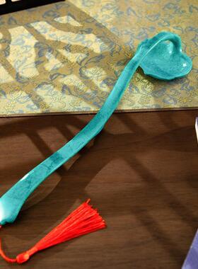 铜金岁月吉祥如意黄铜手把件黄铜如意家居装饰书房博古架彩铜摆件