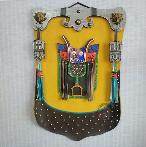 蒙古皮画蒙古元素成吉思汗装饰画蒙古包饭店墙壁画立体挂画民族风 - 图1