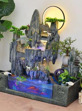 假山流水喷泉办公室风水轮摆件循环水景酒店客厅招财鱼池庭院别墅