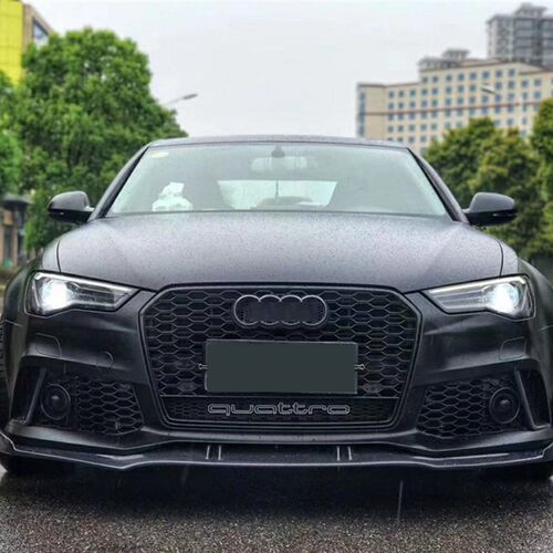 12-18款A6L包角款大包围A6LC7改装老改新RS6前杠后唇矩阵大灯银耳 - 图1