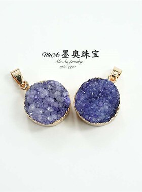 Natural Stone Sprout Cluster Pendant Rough Stone Gilt Crysta