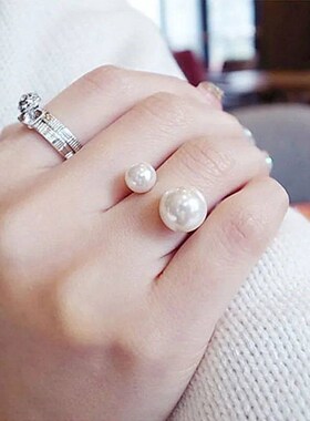 G293 Fashion Mujer Anneau Anel Simulated Pearl Adjustable Op