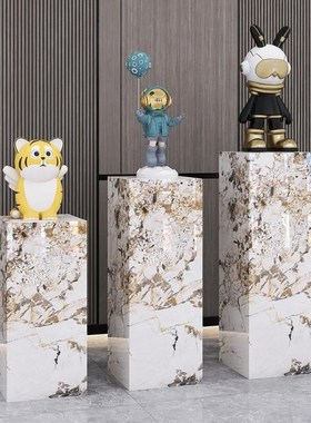 客厅玄关酒店会所展厅大理石雕塑摆件底座摆台工艺品装饰岩板基座
