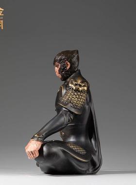 铜金岁月静思黄铜摆件创意人物黄铜雕塑像孙悟空人物塑像彩铜装饰