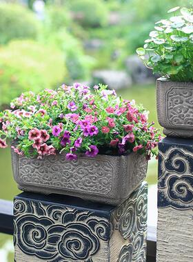 简约园艺花盆阳台装饰绿萝长方形田园绿植水培盆户外庭院花园布景