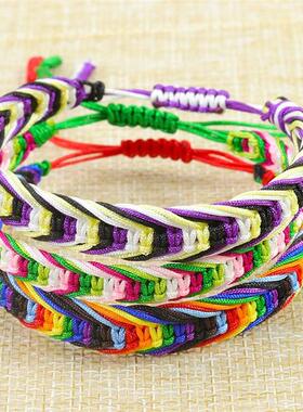 Polyester Boho Bohemia Waved String Braided Friendship Brace