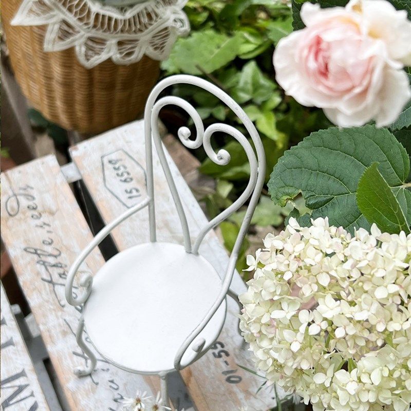 法式复古做旧铁艺迷你小椅子摆件装饰花园杂货微景观装饰2色,淘宝优惠券,粉丝福利购,淘宝优惠卷