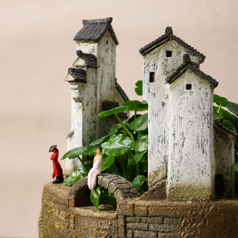 江烟水照晴岚,两岸人家接画檐!中式春节装饰花盆玄关入户摆件,淘宝优惠券,粉丝福利购,淘宝优惠卷