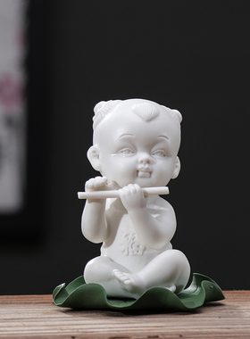 创意手工陶瓷人物早生贵子宝宝金童玉女婚庆礼品善财童子家居摆件