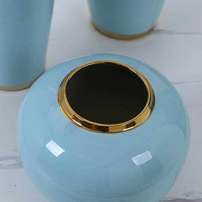 景德镇陶瓷花瓶现代简约样板房客厅插干花餐桌电镀工艺花器装饰品,淘宝优惠券,粉丝福利购,淘宝优惠卷