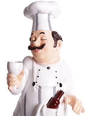 美食拍照厨房厨师小摆件西餐桌面馆饭店餐厅自助餐台创意装饰品