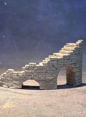 冬官手作 水泥鱼缸造景摆件装饰品苔藓盆水陆缸微缩景观台阶山路