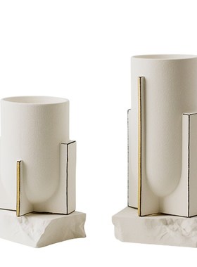 现代创意拼贴瓶珊瑚球陶瓷花器样板间售楼处酒店大堂桌面装饰摆设