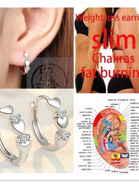 。Jinchen fashion exquisite love ear buckle female inlaid zi