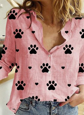 40#Ladies Floral Printed Womens Shirt casual Elegant Blouse