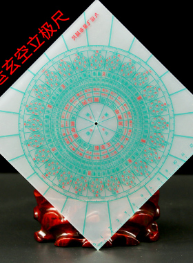 李居明八九运玄空飞星布局尺罗盘立极尺高精度综合盘二十四山