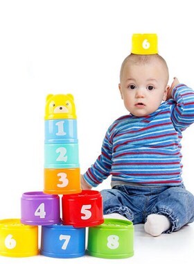 New.Rainbow Stacking Ring Tower Stacking Folding Cup Stapelr