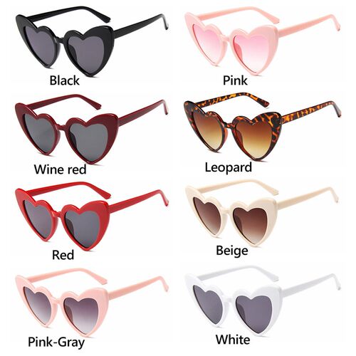 Heart Sunglasses Women Brand Designer Cat Eye Sun Glasses Fe - 图2