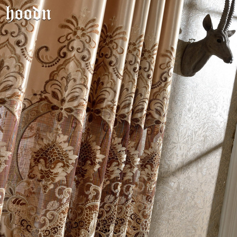 【成品餐】新款欧式绣花窗帘大气客厅卧室窗帘窗纱豪华成品定制,淘宝优惠券,粉丝福利购,淘宝优惠卷