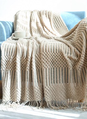 Textile City Europe Style Faux Cashmere Knitted Blanket Beds