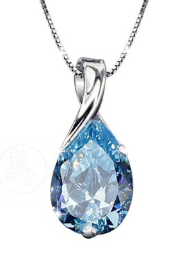 。Temperament fashion sea blue simulation Topaz goddess tear