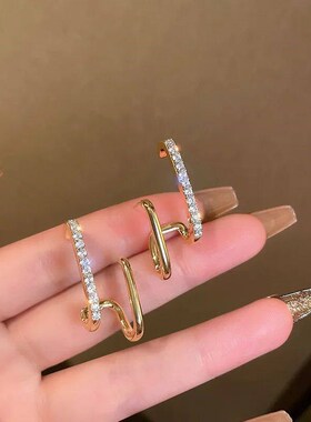 2023 New Bright Crystal Luxury Korean Unusual Claw Stud Earr