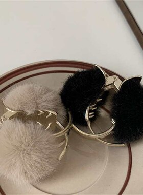 Autumn and Winter Plush Metal High Pony Tail Fixing Artifact