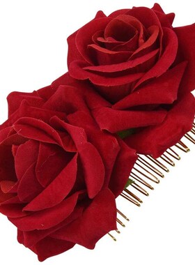 Rose Flower Hair Clip Slide Flamenco Dancer Pin Flower Brooc