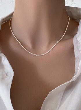 2022 New Popular Silver Colour Sparkling Clavicle Chain Chok