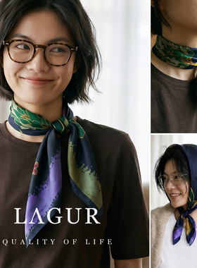 Lagur100%桑蚕丝丝巾装饰小方巾