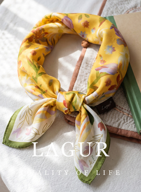 Lagur100%棉印花方巾多用途丝巾
