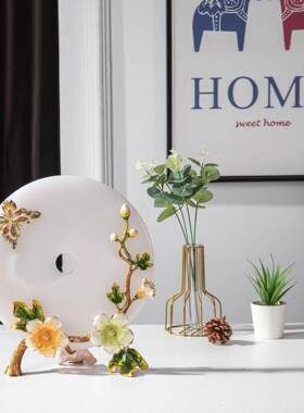 珐彩平安电玉石扣摆大客厅洒柜视柜店铺CF00677开业乔迁家件居琅