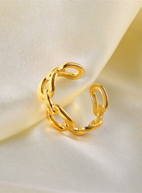 Wholesale Twisted Link Chain Open Rings Stainless Steel
