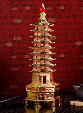 鎏金文昌塔摆件十三层层彩绘七层九层大号客厅书桌办公室工艺礼品