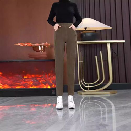 Harlan Pants Plus Velvet Casual Pants 2025 Slim High Waist S - 图1
