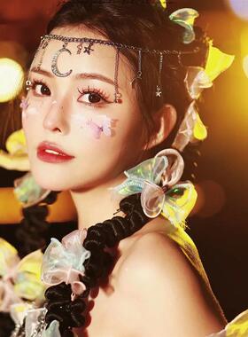 广西壮族银饰三月三头饰女儿童少数民族苗族彝族舞蹈演出耳饰品