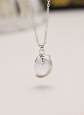 Simple Design Natural Stone Transparent Water Drop Dolphin P