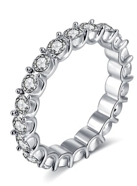 IPARAM Fashion Silver Color Rhinestone Zircon Ring Women Ele
