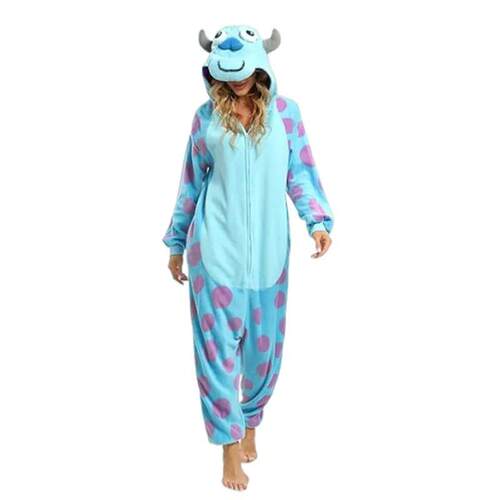 Polar Fleece Sullivan Mike Wazowski Monster Kigurumi Adults - 图0