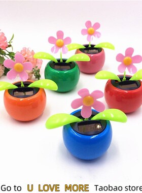 1 pc Solar Powered Dancing Flower Car Dashboard Ornaments