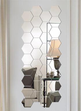 12Pcs 3D Mirror Wall Sticker Home Decor Hexagon Decorations