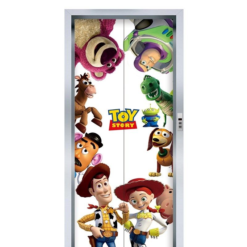 总动员自粘电梯门贴贴纸巴斯光年墙贴卡通防水入户门翻新贴画,淘宝优惠券,粉丝福利购,淘宝优惠卷