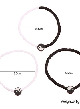 New soft pottery brlet black and white yin and yang gossip T